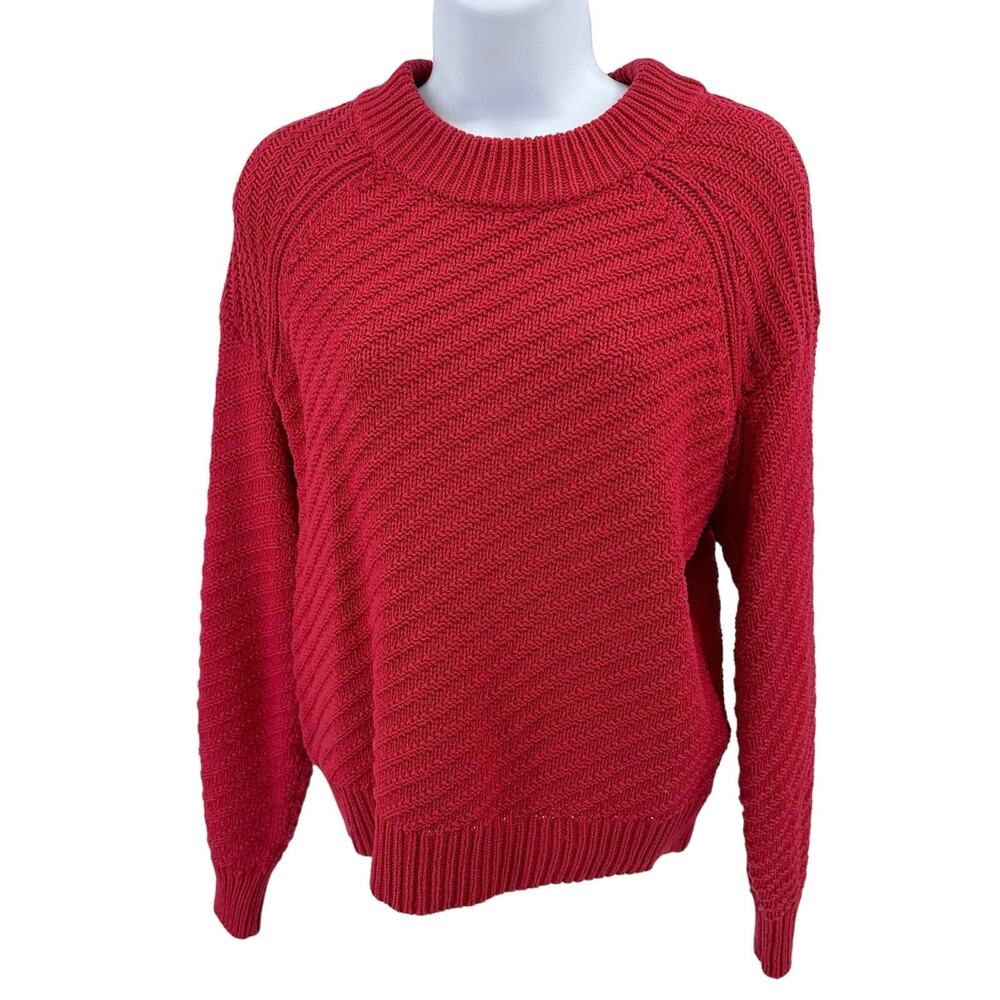 Universal Thread Sweater WMNS S Red Cable Knit Crewneck Cottagecore Cozy Chic